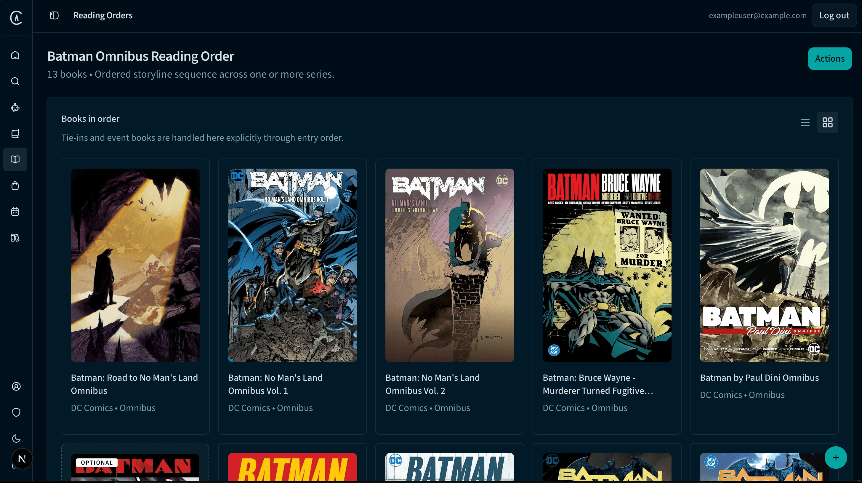 ComicAtlas reading orders list